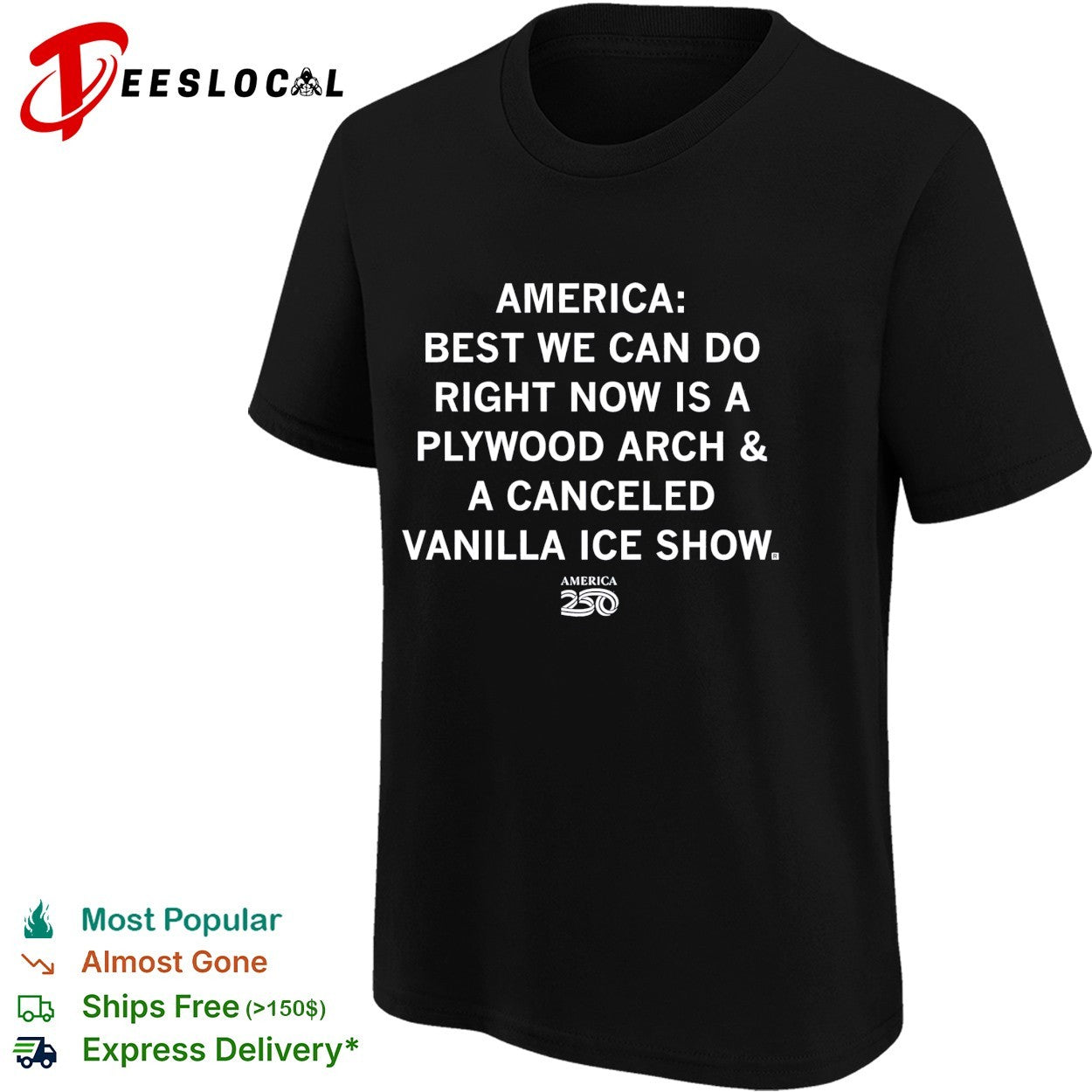 America 250 Plywood Arch and Vanilla Ice shirt