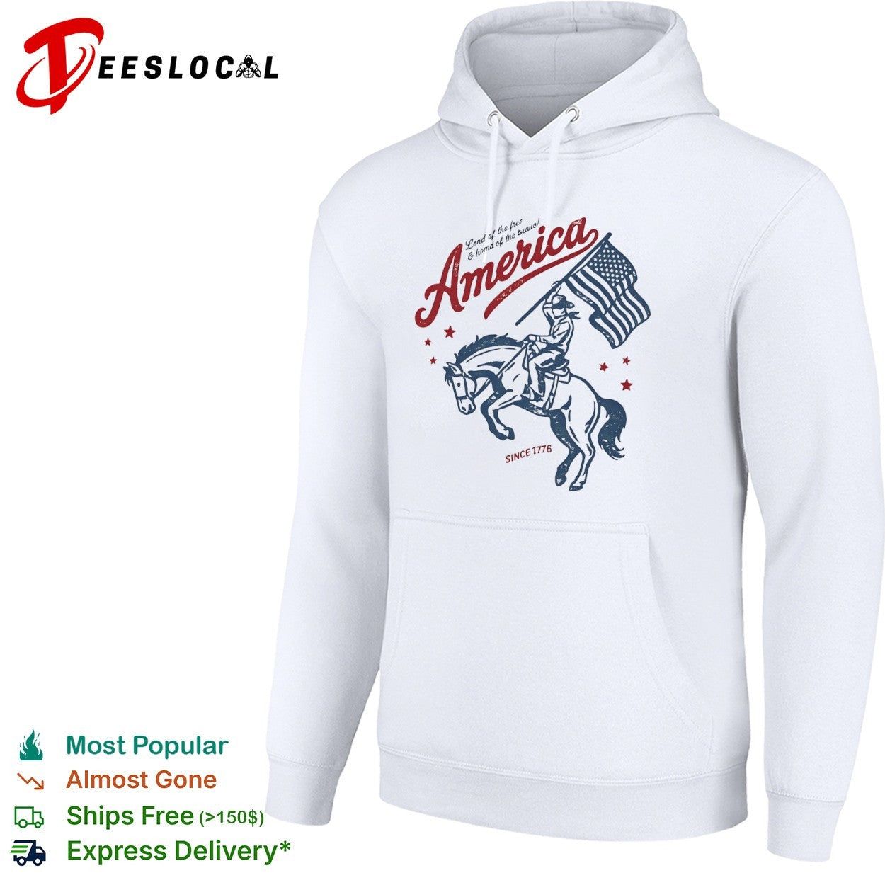 America Land of the free and home of the brave Since 1776 Cowboy Patriotic shirt