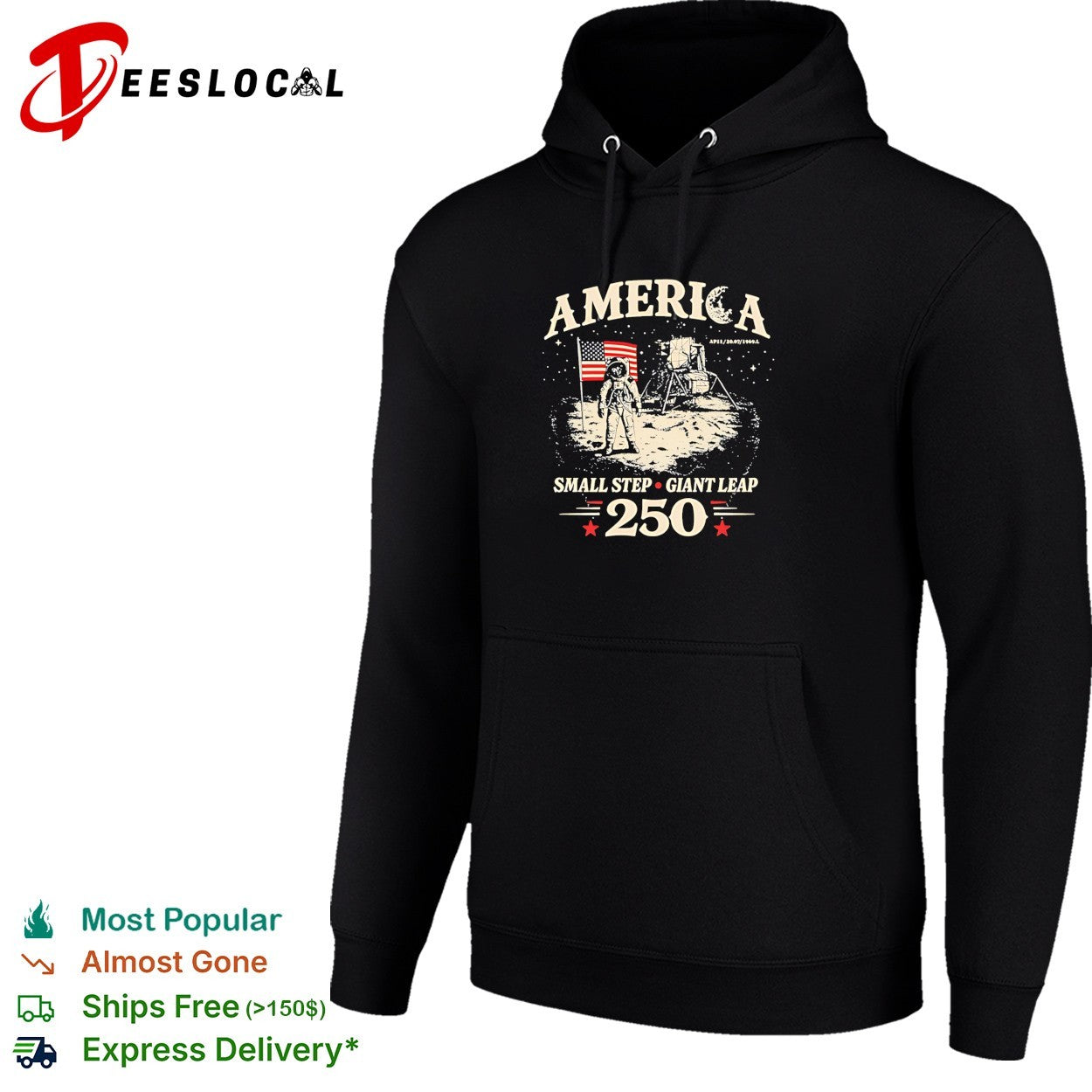 America small step giant leap 250 anniversary moon landing astronaut shirt