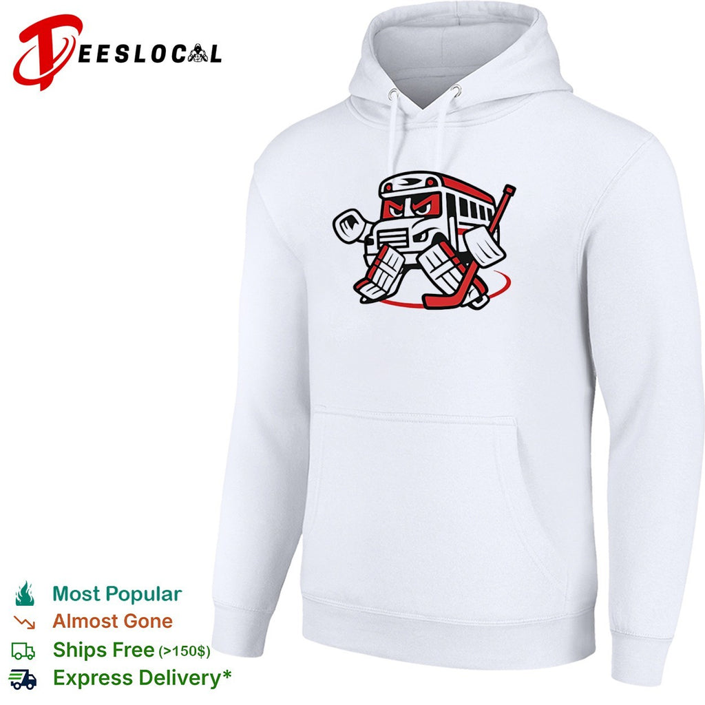 Angry School Bus Goalie Hockey Cartoon Mascot shirt