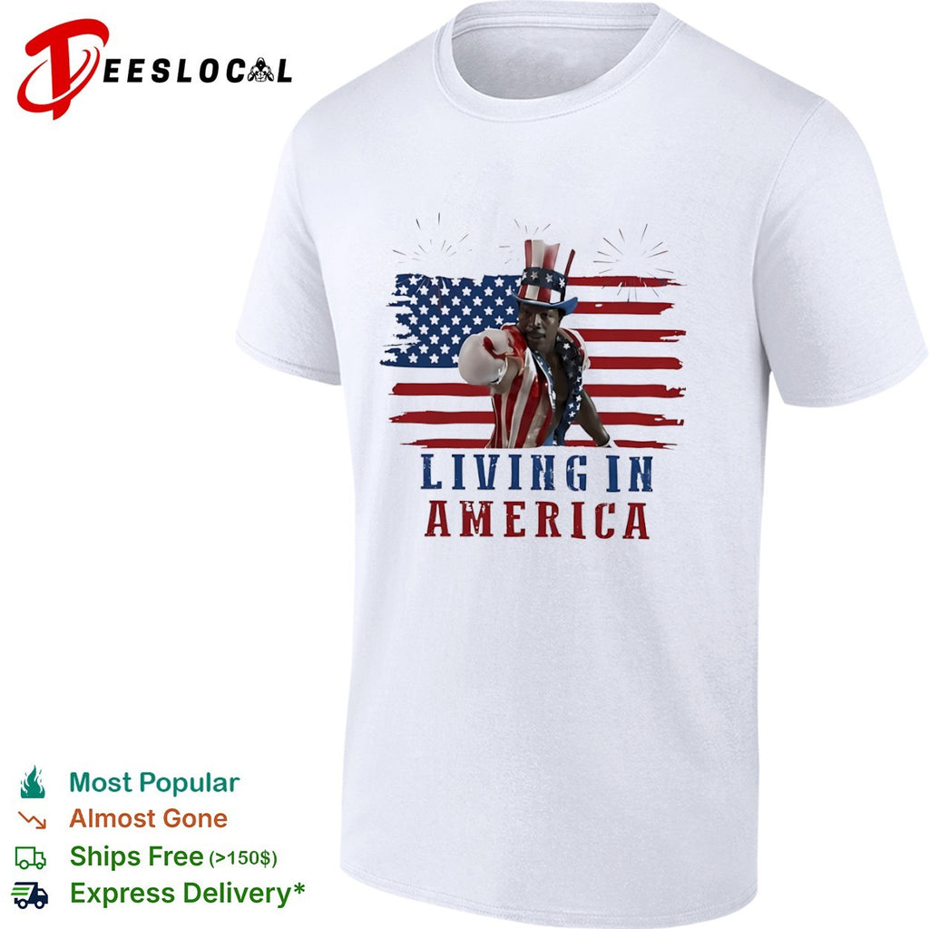 Apollo Creed Living in America Uncle Sam outfit flag shirt