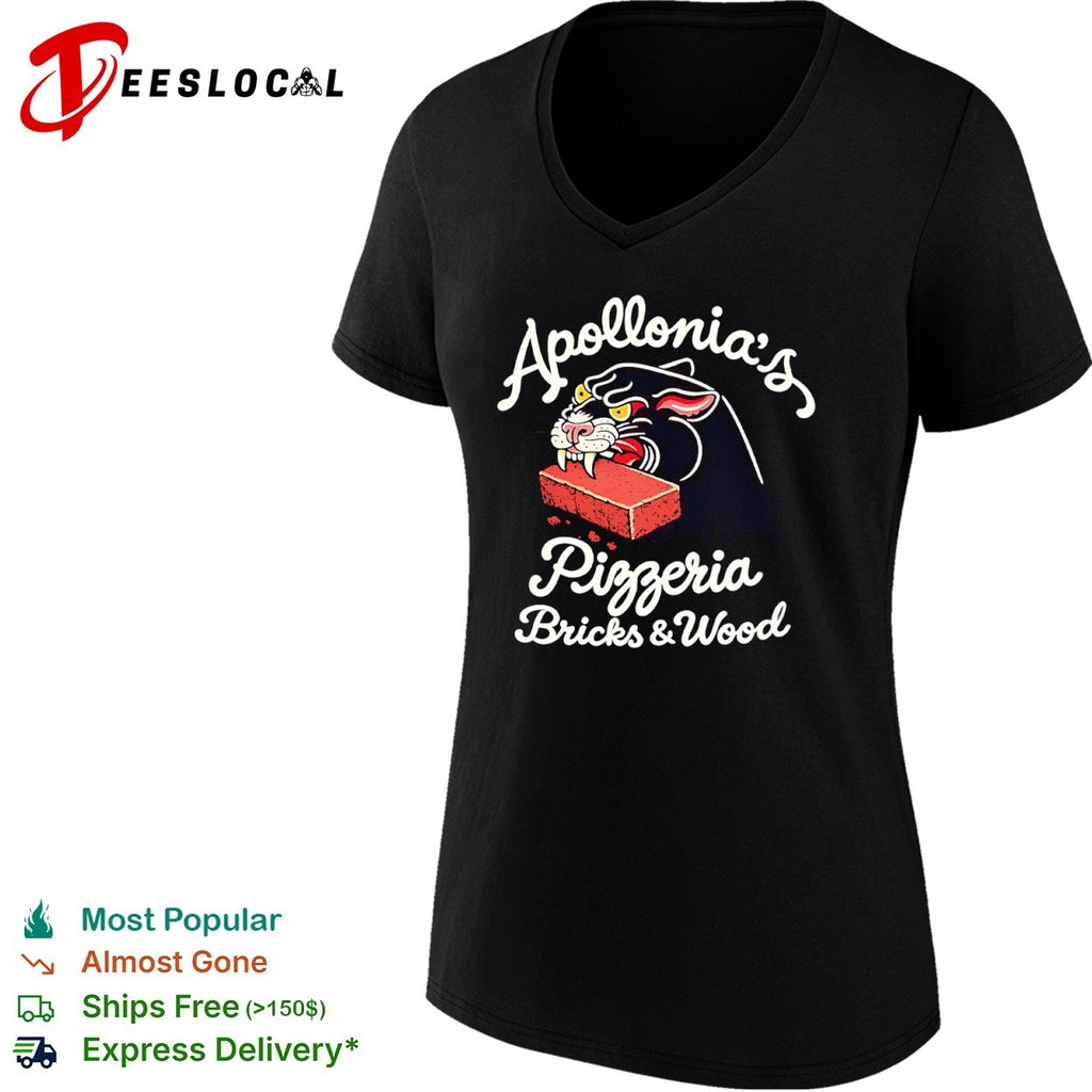 Apollonias Pizzeria Bricks and Wood Panther Eating Brick shirt