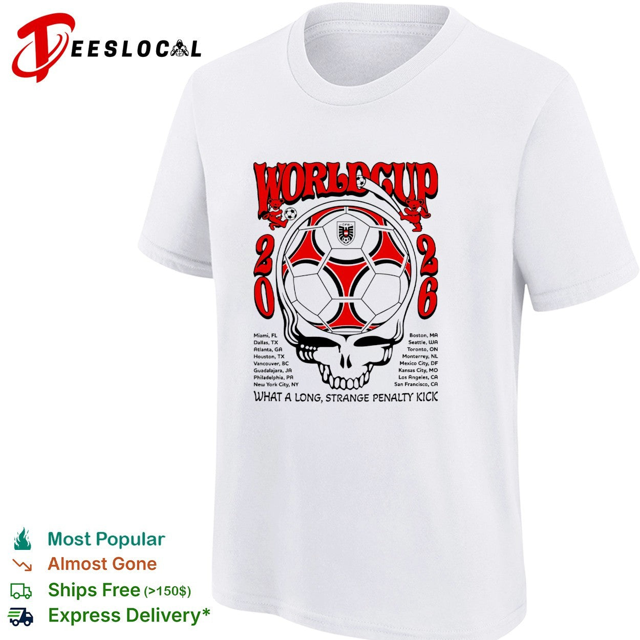 Austria World Cup 2026 Grateful Dead steal your face what a long strange penalty kick shirt