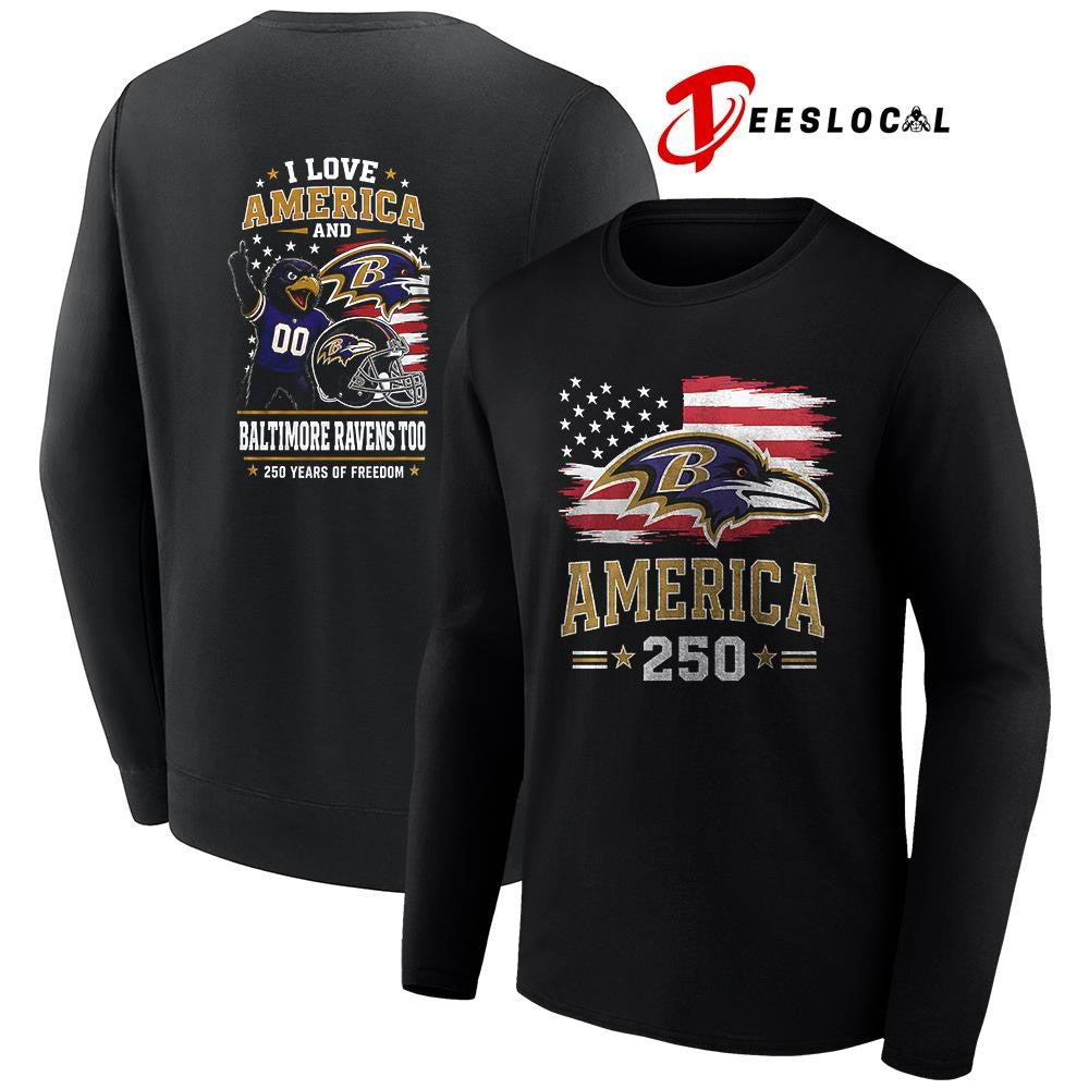 Baltimore Ravens 250 years of freedom mascot shirt