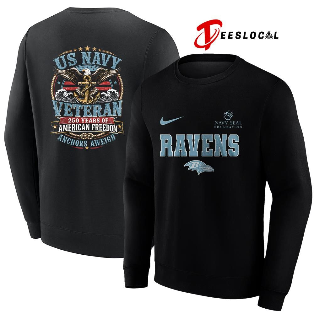 Baltimore Ravens US Navy seal foundation 250 years of American freedom anchors aweigh shirt