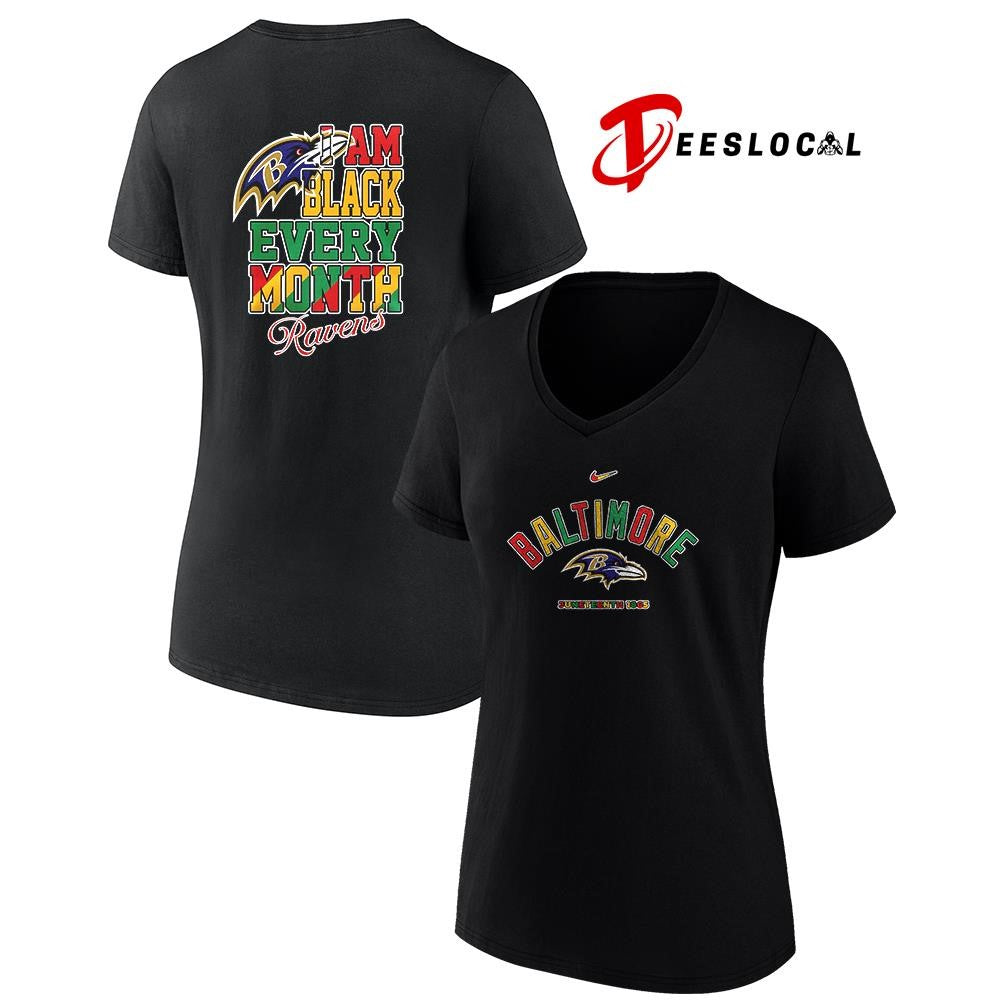 Baltimore Ravens x Juneteeth 1865 I am black every month shirt
