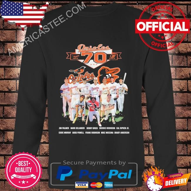 Baltimore orioles 70 years of legends from 1954 to 2024 shirt