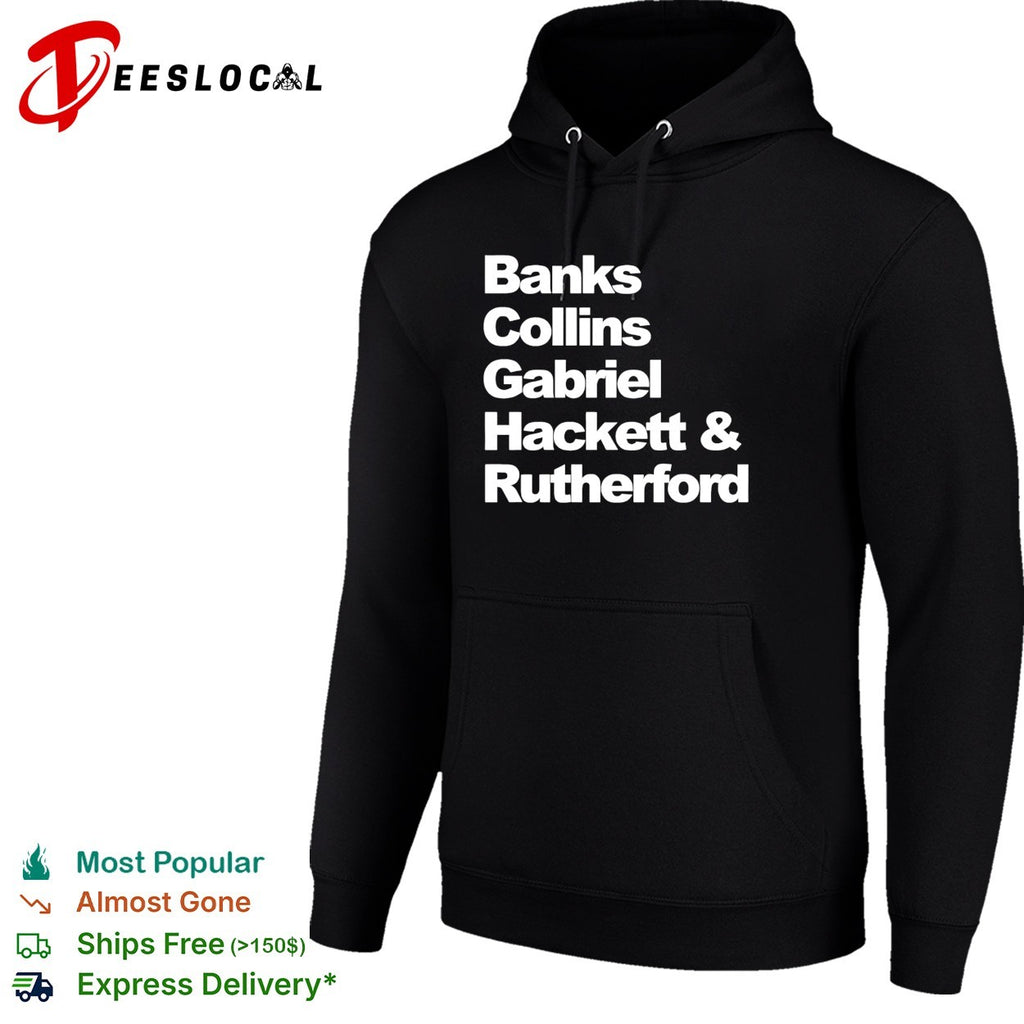 Banks Collins Gabriel Hackett and Rutherford Genesis band members shirt