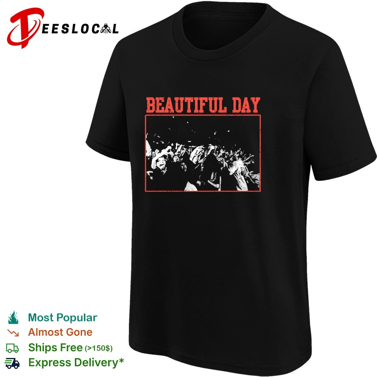 Beautiful day crowd photo shirt