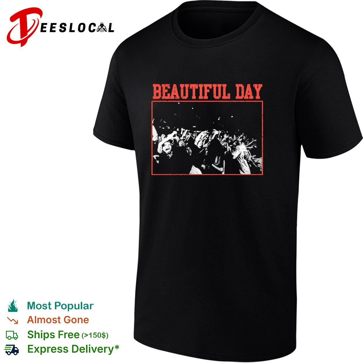Beautiful day crowd photo shirt