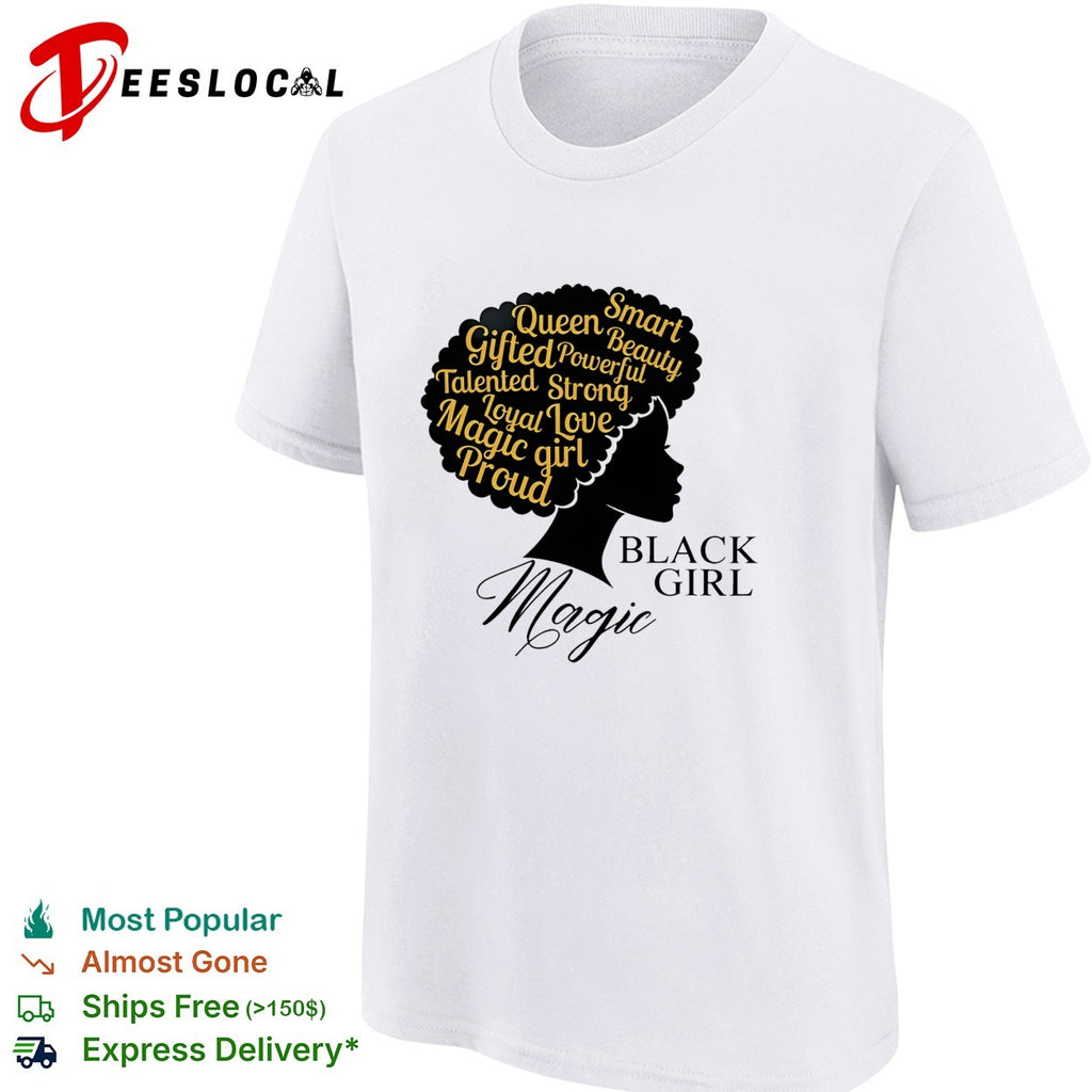 Black girl magic woman silhouette afro shirt