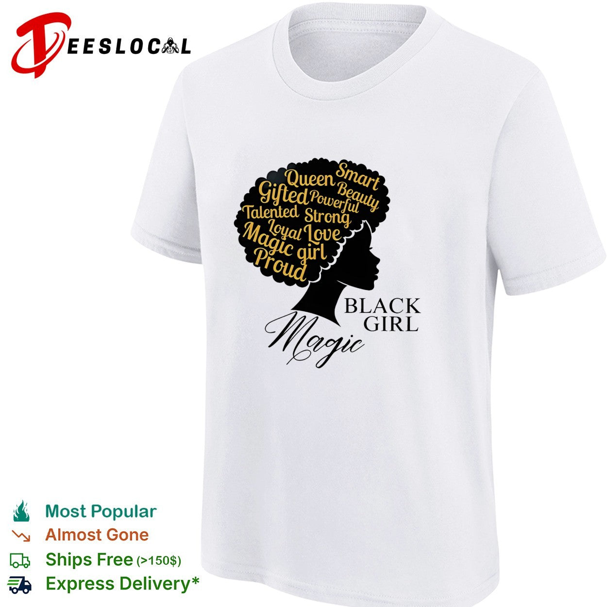Black girl magic woman silhouette afro shirt