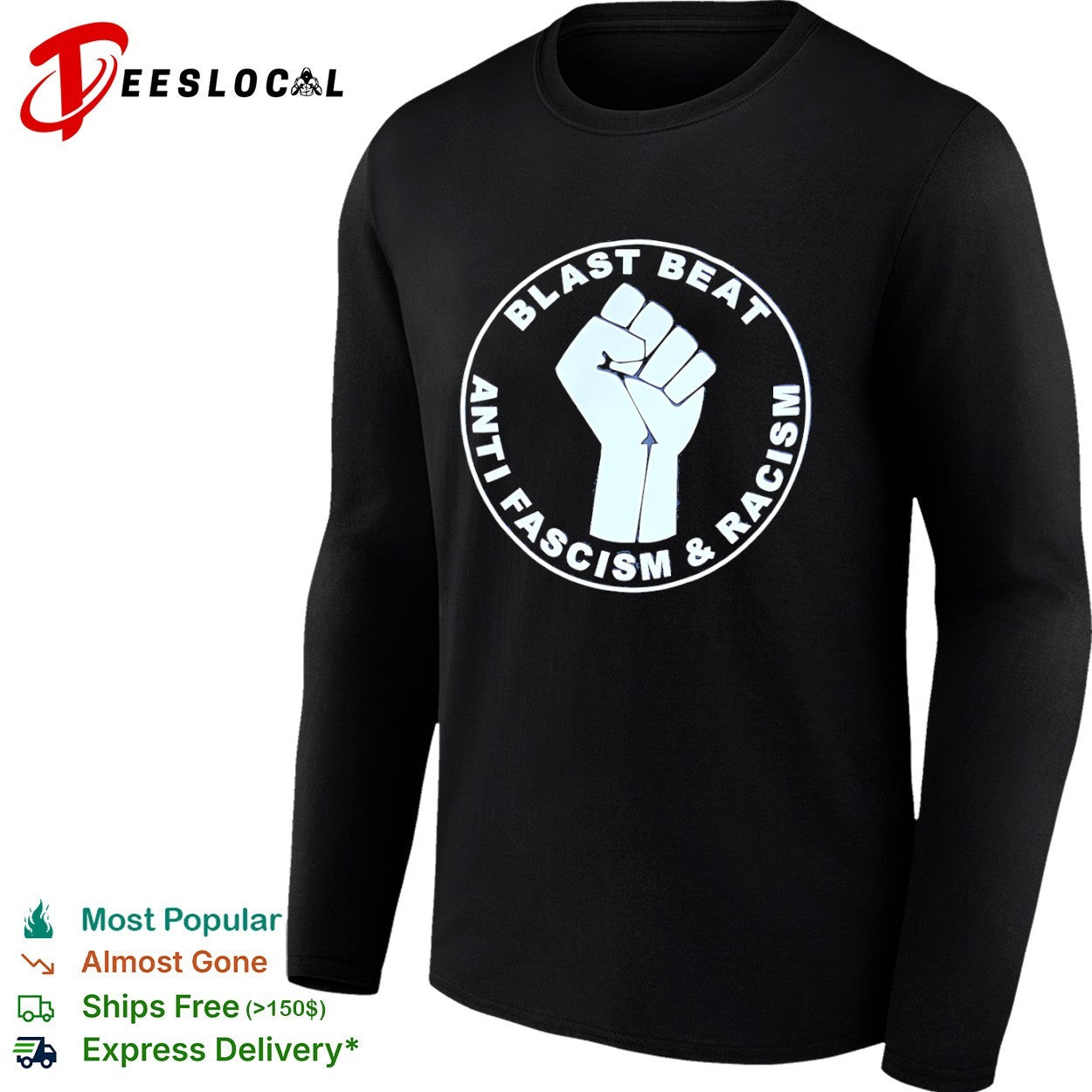 Blast Beat Anti Fascism and Racism Fist Symbol shirt