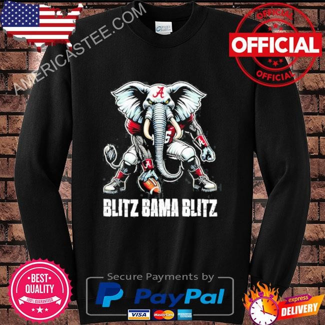 Blitz Bama Blitz Alabama Muscular Elephant Mascot Tee Shirt