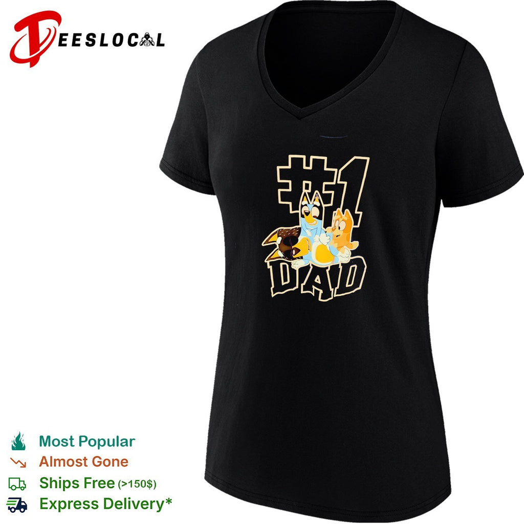 Bluey number 1 dad Bandit with kids shirt