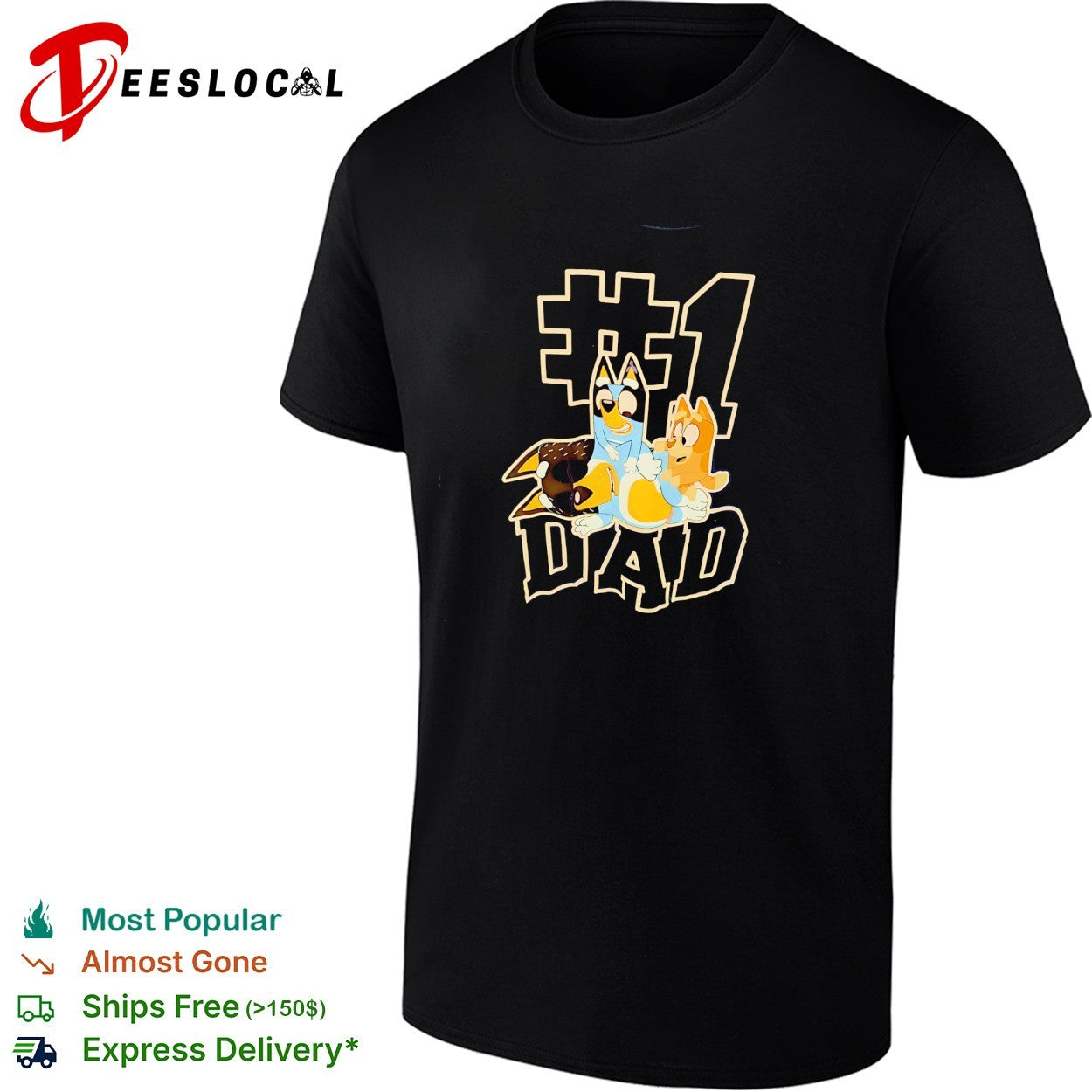 Bluey number 1 dad Bandit with kids shirt