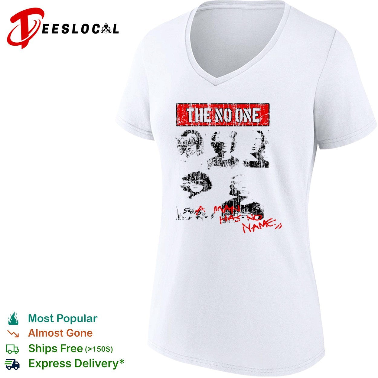 Blurred faces the no one a man has no name shirt
