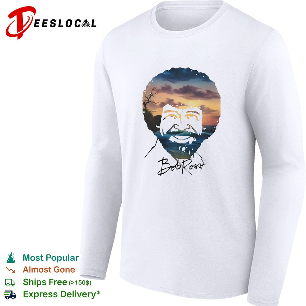 Bob Ross Double Exposure Nature Landscape shirt