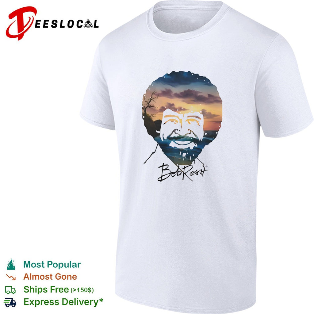 Bob Ross Double Exposure Nature Landscape shirt