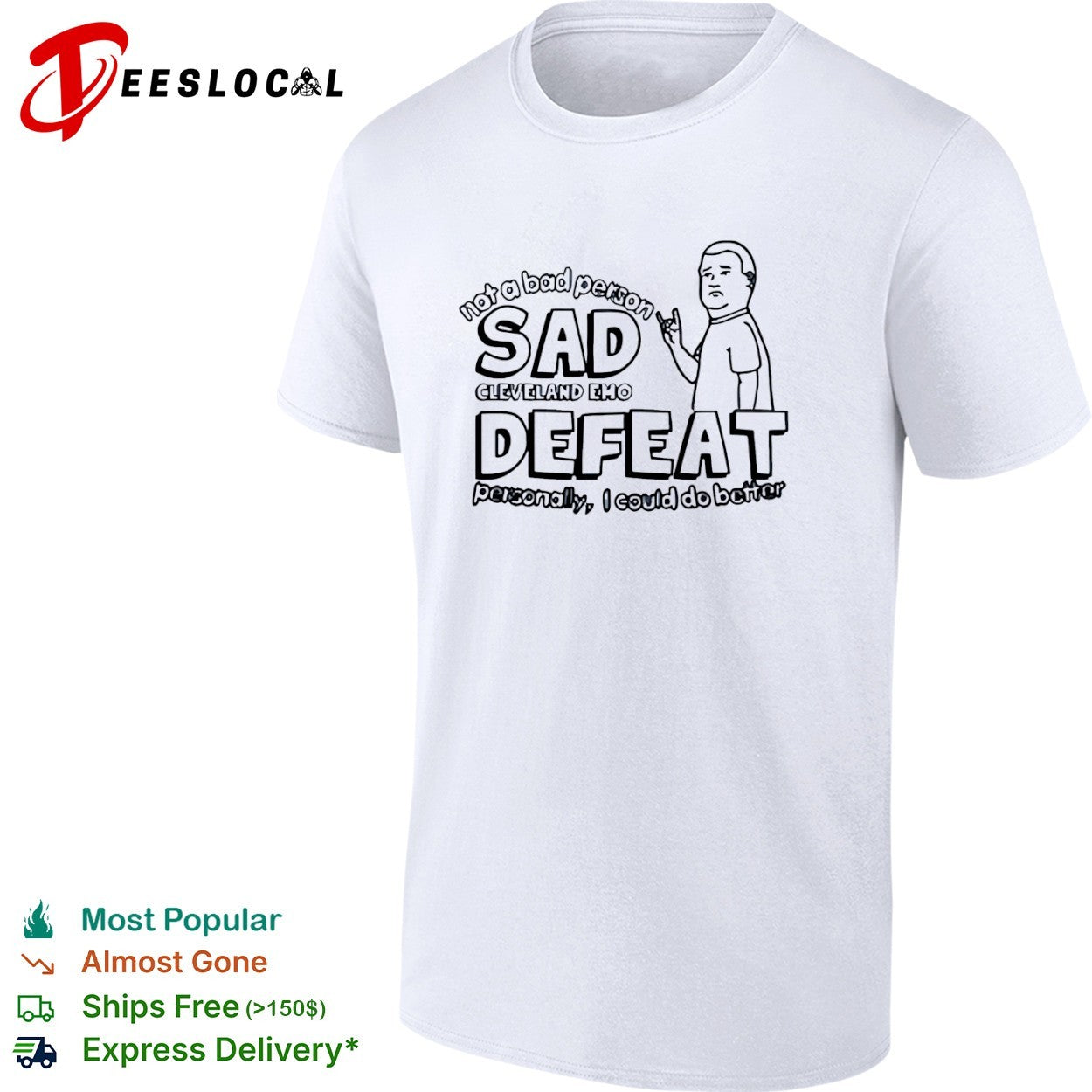 Bobby Hill not a bad person sad cleveland emo defeat personally I could do better shirt