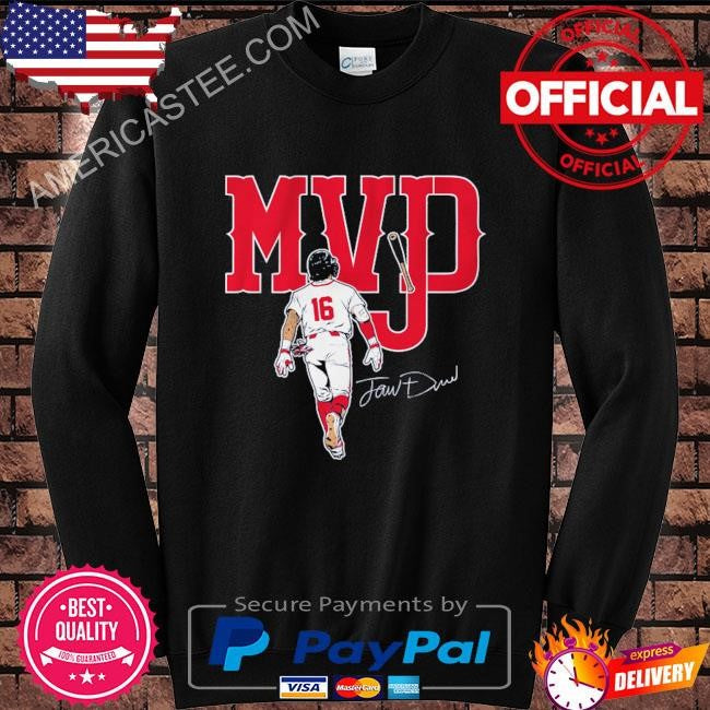 Boston Basebal 16 Jarren Duran Behind Signature MVJD Shirt
