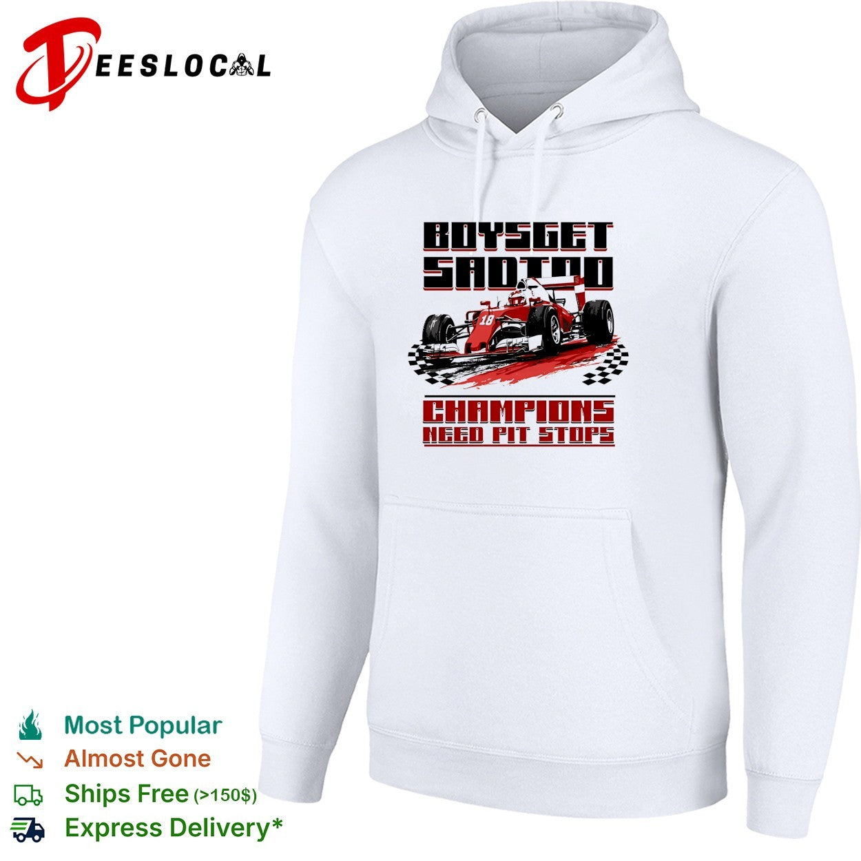 Boys get sad too champions need pit stops formula 1 racing car shirt