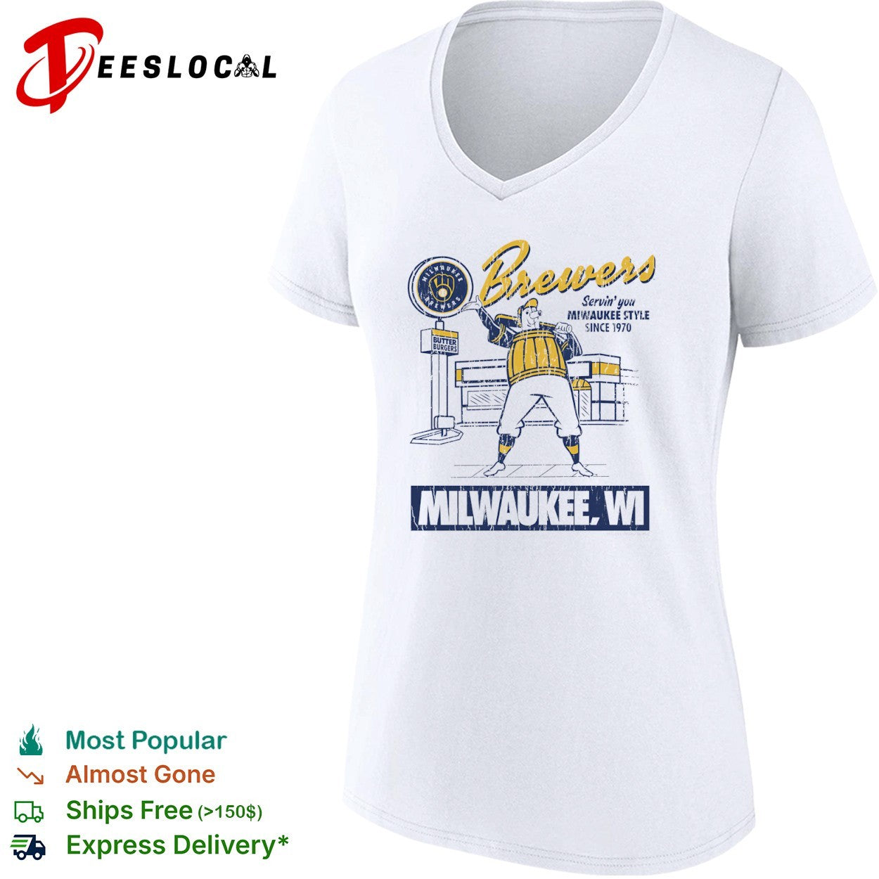 Brewers Milwaukee Butter Burgers Servin you Milwaukee style since 1970 shirt