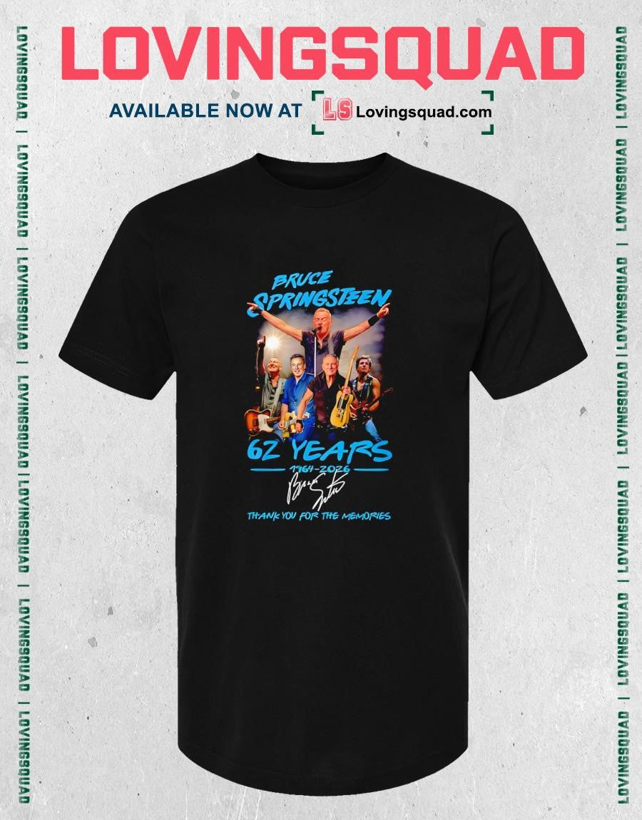 Bruce Springsteen 62 Years 1964-2026 Thank You For The Memories Signature Shirt