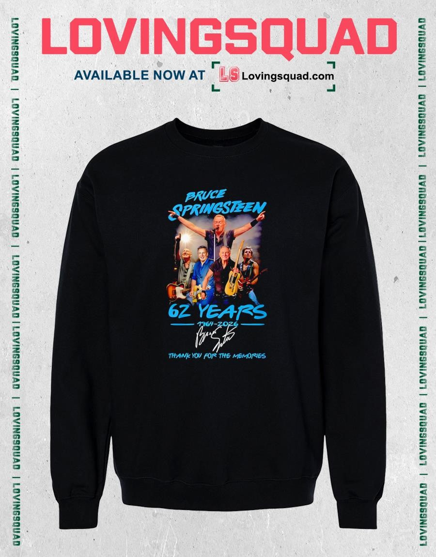 Bruce Springsteen 62 Years 1964-2026 Thank You For The Memories Signature Shirt