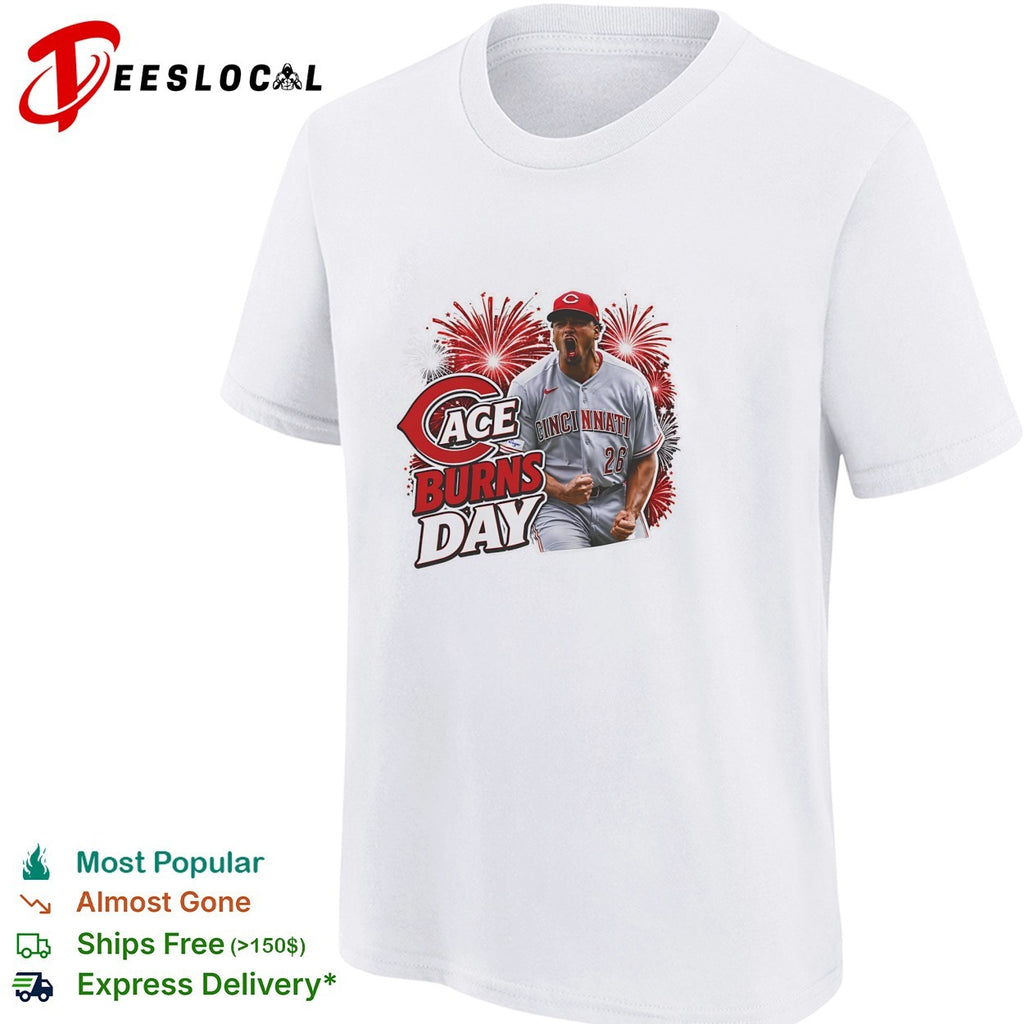 Cace Burns Day Cincinnati Reds pitcher 26 celebrating fireworks shirt