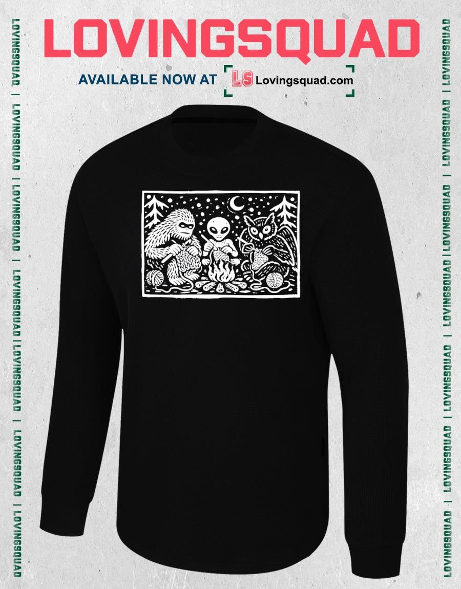 Campfire Crochet Club Funny Bigfoot Alien Mothman Knitting Shirt