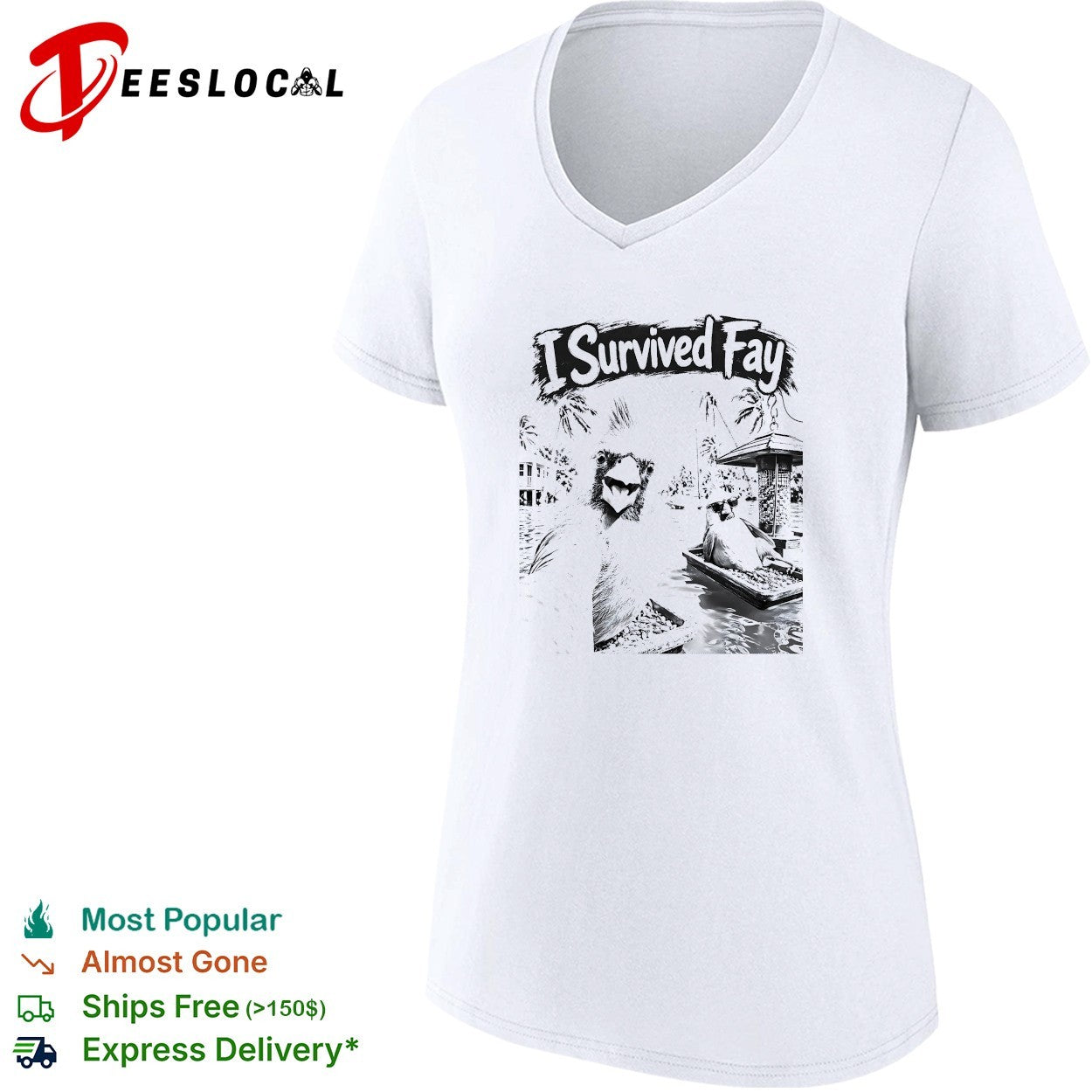 Cardinal taking selfie I survived Fay hurricane flood shirt