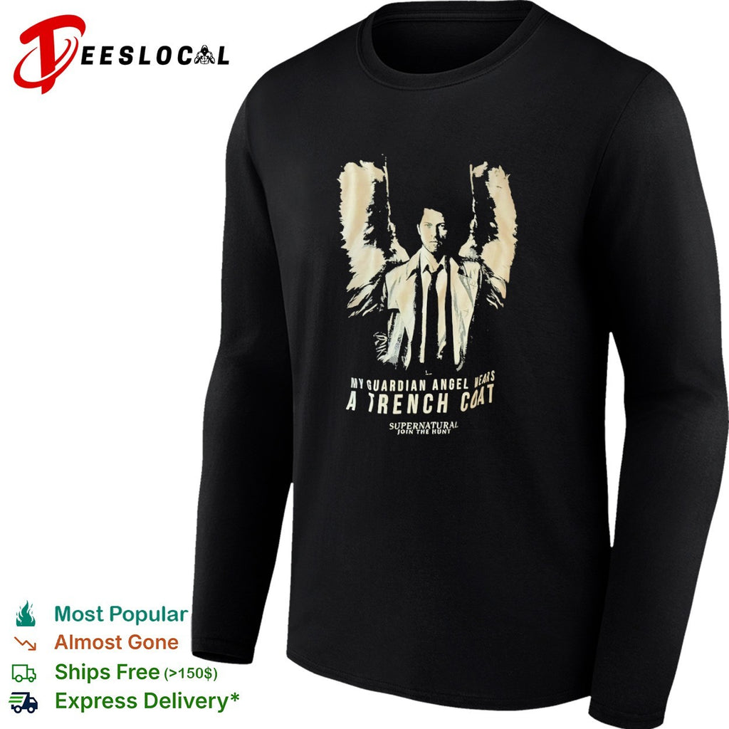 Castiel Supernatural My Guardian Angel Wears a Trench Coat Join the Hunt shirt