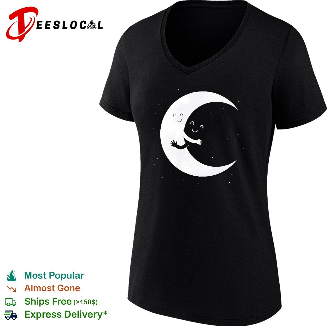 Celestial Moon Hugging Cresent Night Sky Space shirt