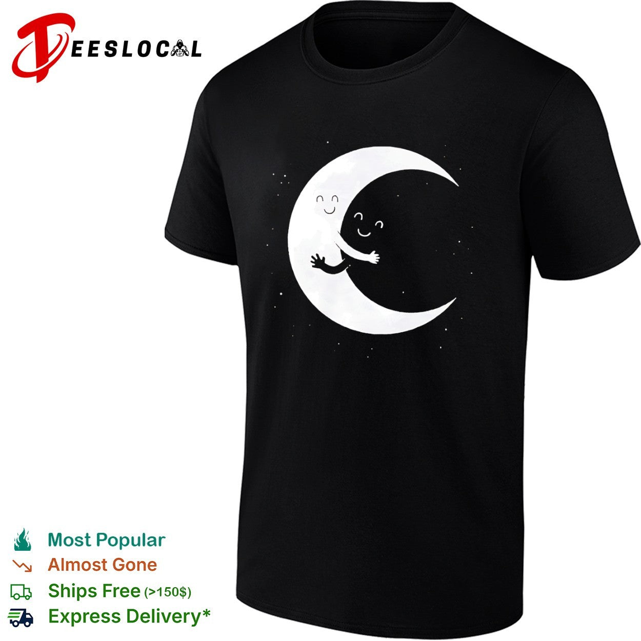 Celestial Moon Hugging Cresent Night Sky Space shirt