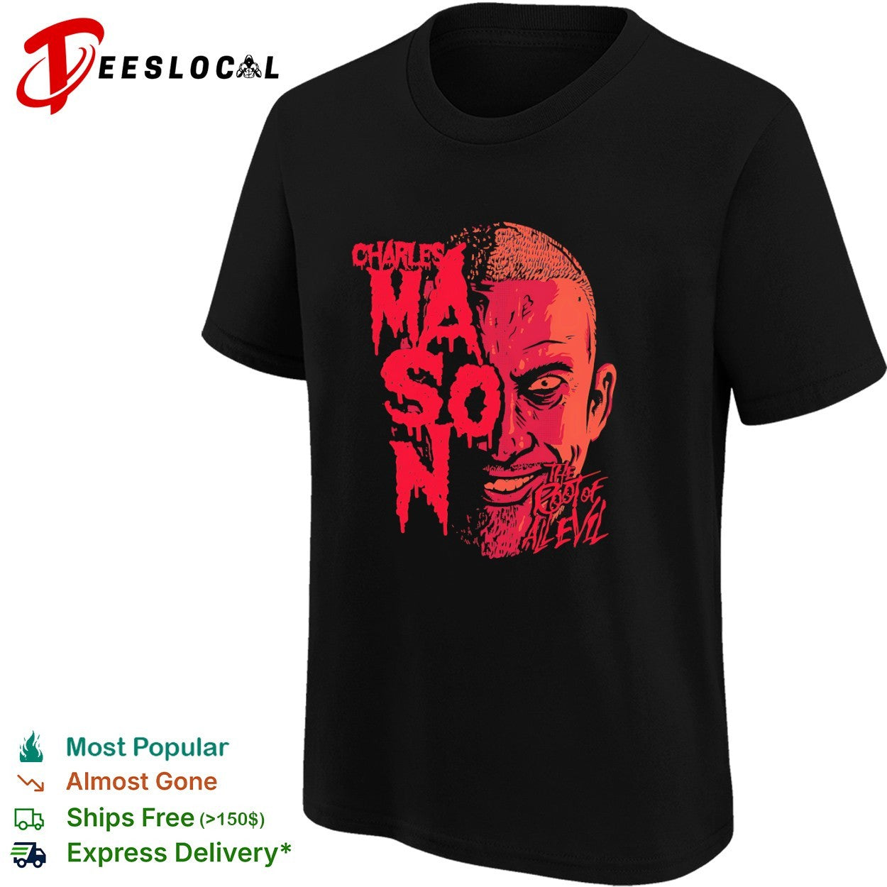 Charles Manson The Root of All Evil Horror True Crime shirt