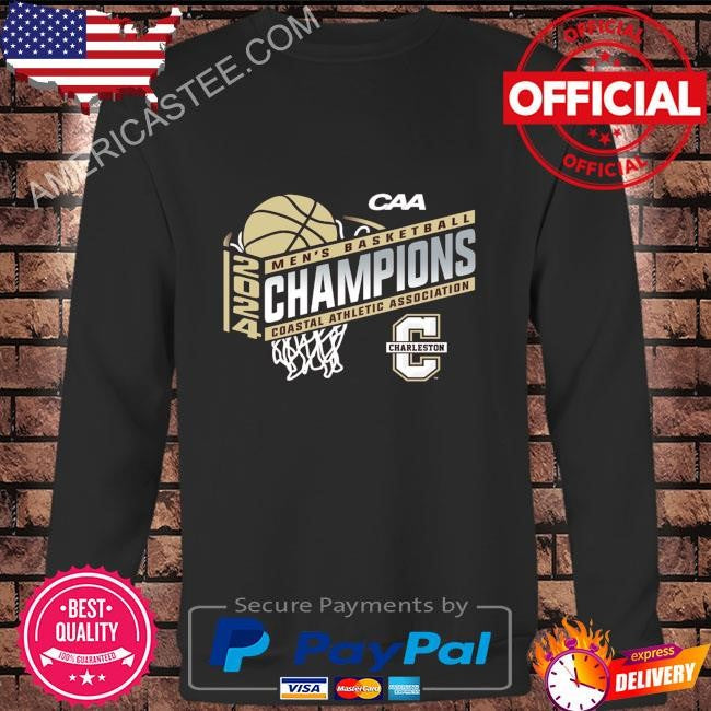 Charleston cougars blue 84 unisex 2024 caa men’s basketball conference tournament champions locker room shirt