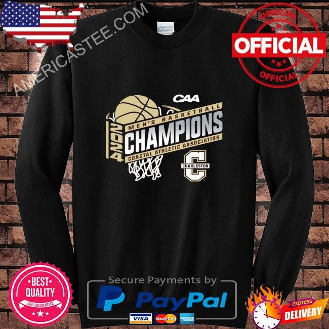 Charleston cougars blue 84 unisex 2024 caa men’s basketball conference tournament champions locker room shirt