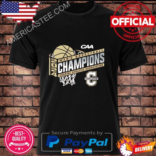 Charleston cougars blue 84 unisex 2024 caa men’s basketball conference tournament champions locker room shirt