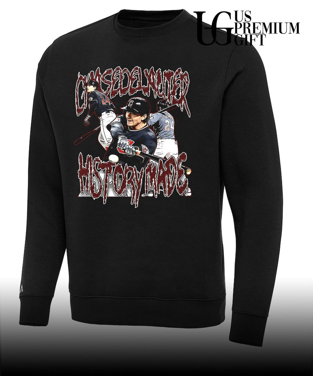 Chase Delauter Historymade Cleveland Guardians baseball signature shirt