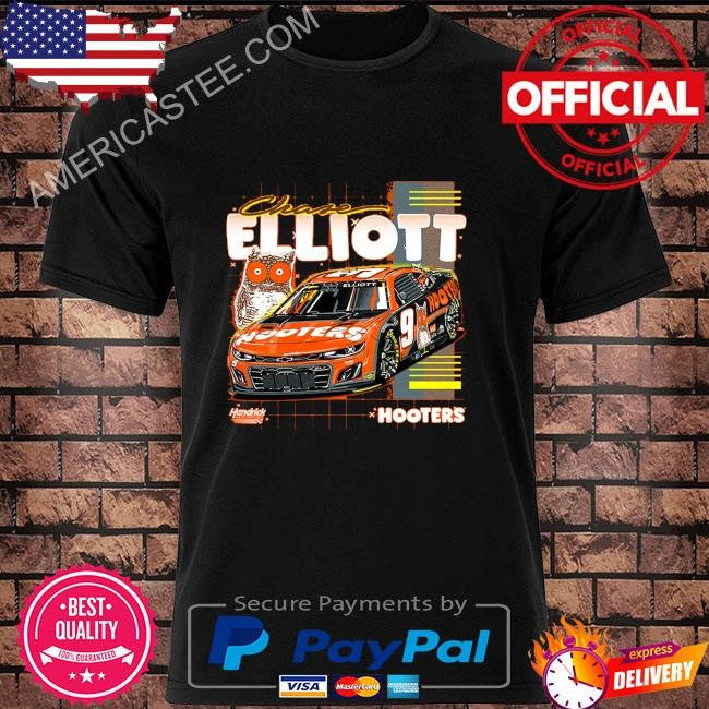 Chase elliott richard childress racing team collection hooters shirt