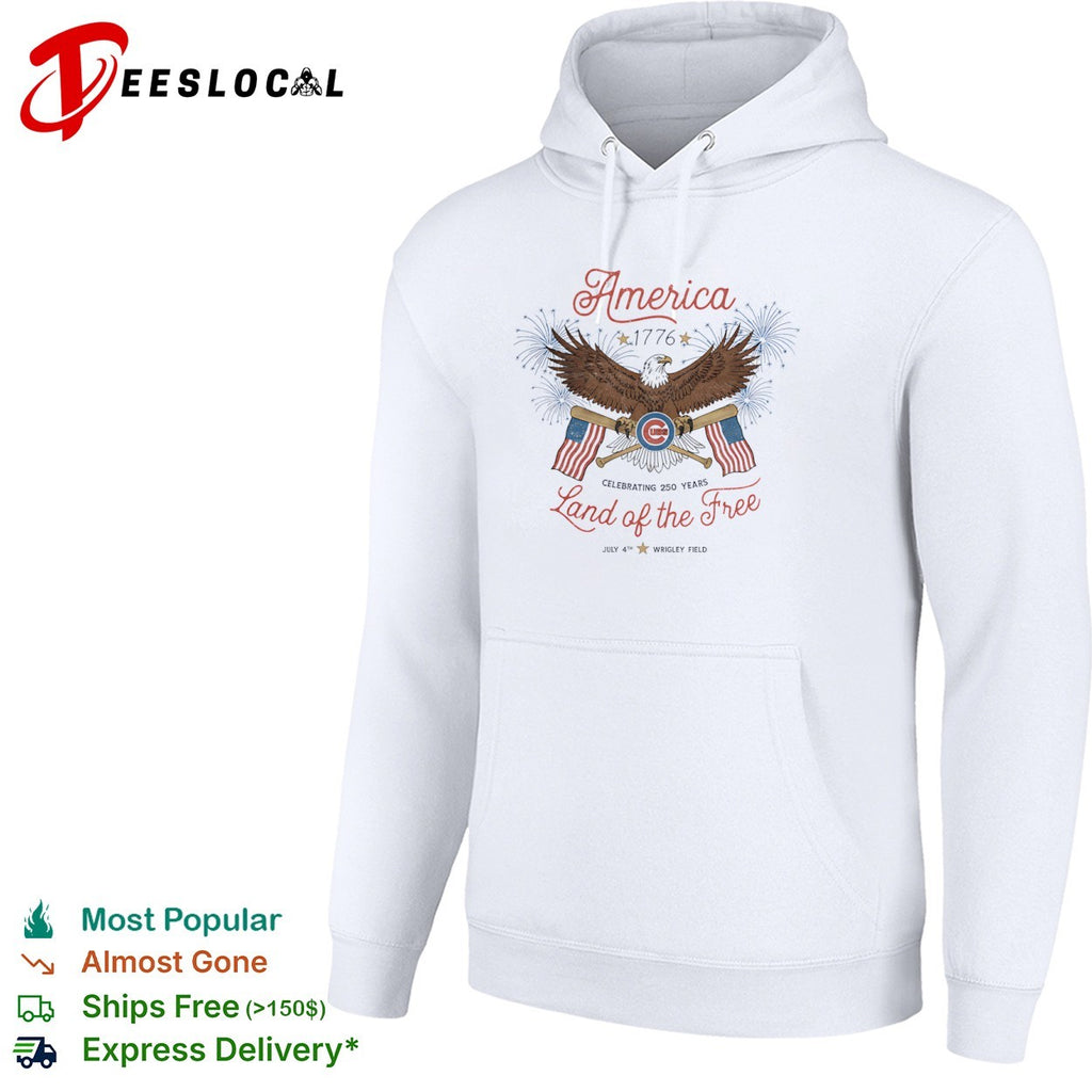 Chicago Cubs America 1776 Celebrating 250 Years Land of the Free July 4th shirt