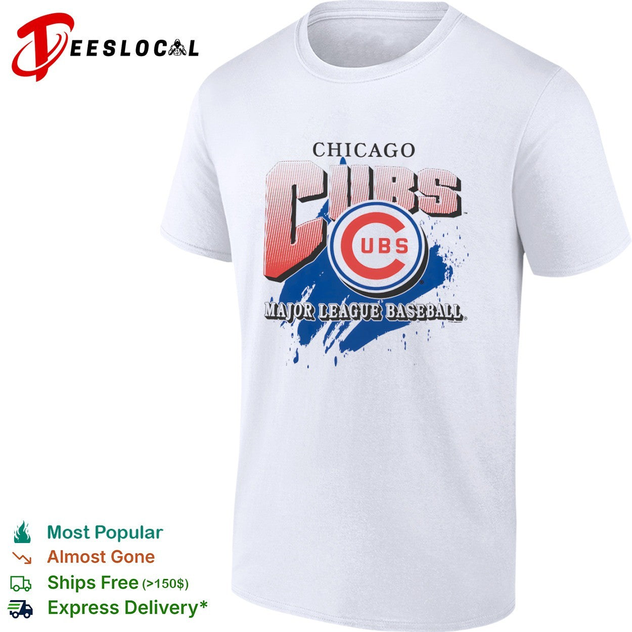 Chicago Cubs Major League Baseball Mitchell and Ness logo shirt