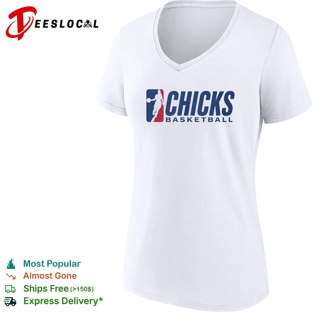 Chicks basketball logo parody shirt