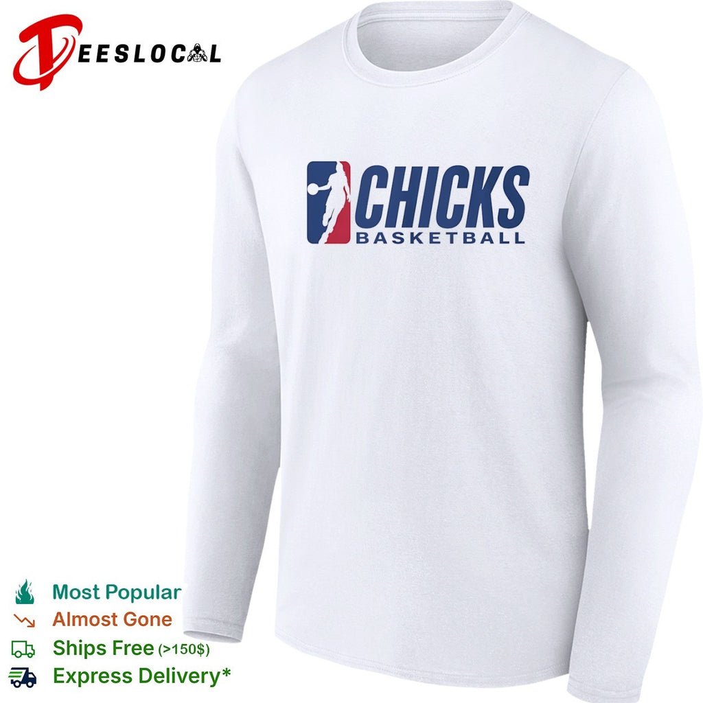 Chicks basketball logo parody shirt