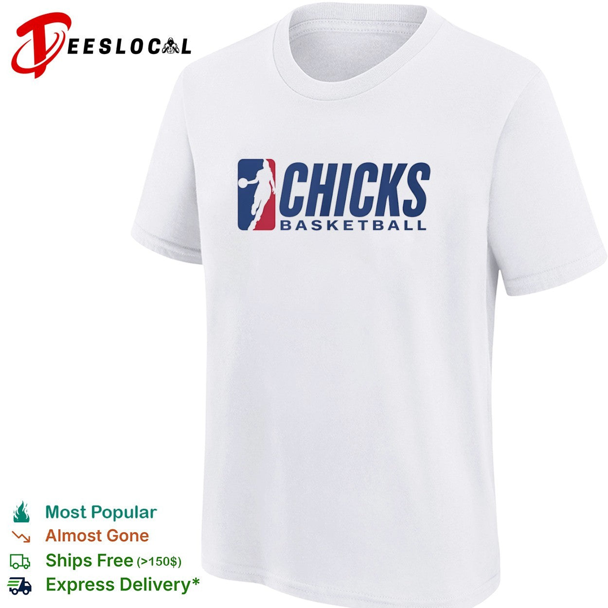 Chicks basketball logo parody shirt