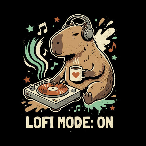 Chill Capybara Dj Retro Aesthetic