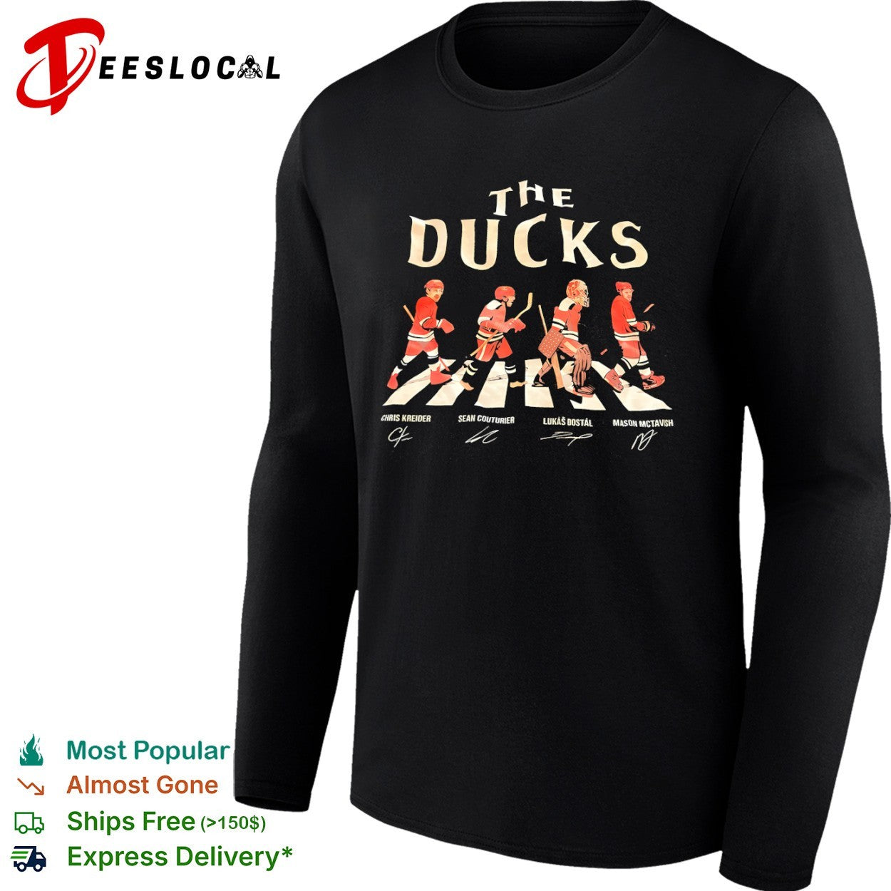 Chris Kreider Sean Couturier Lukas Dostal Mason McTavish The Ducks crosswalk shirt