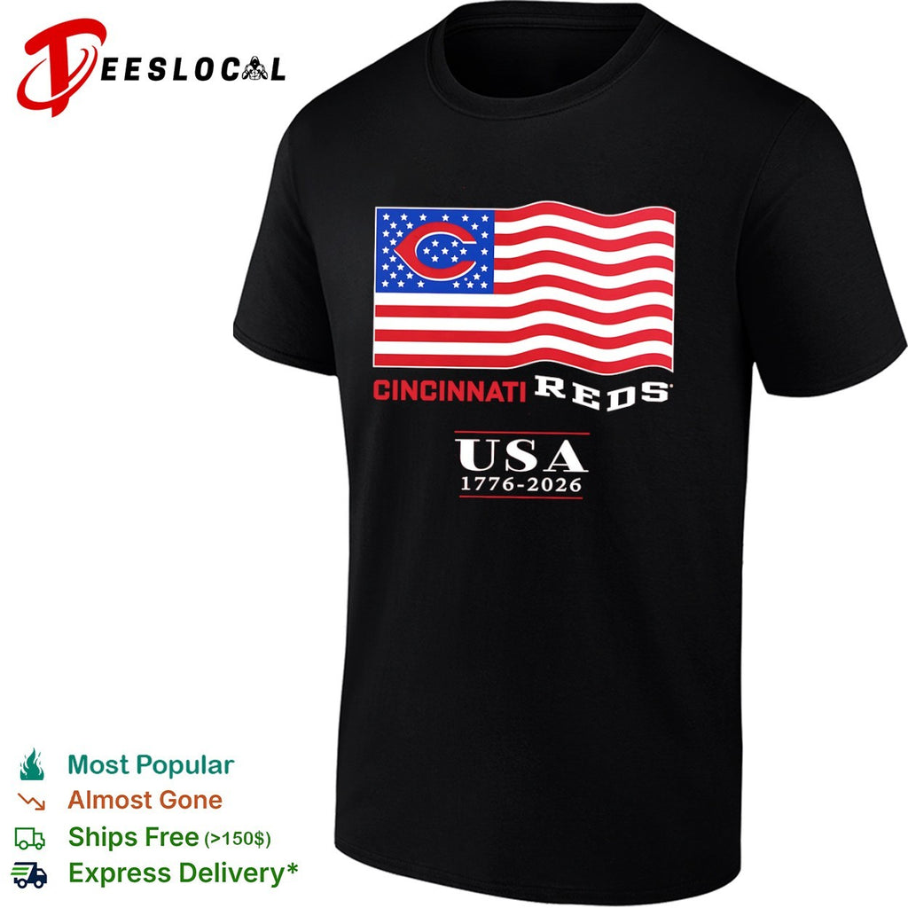 Cincinnati Reds USA 1776 2026 Patriotic Logo Baseball shirt
