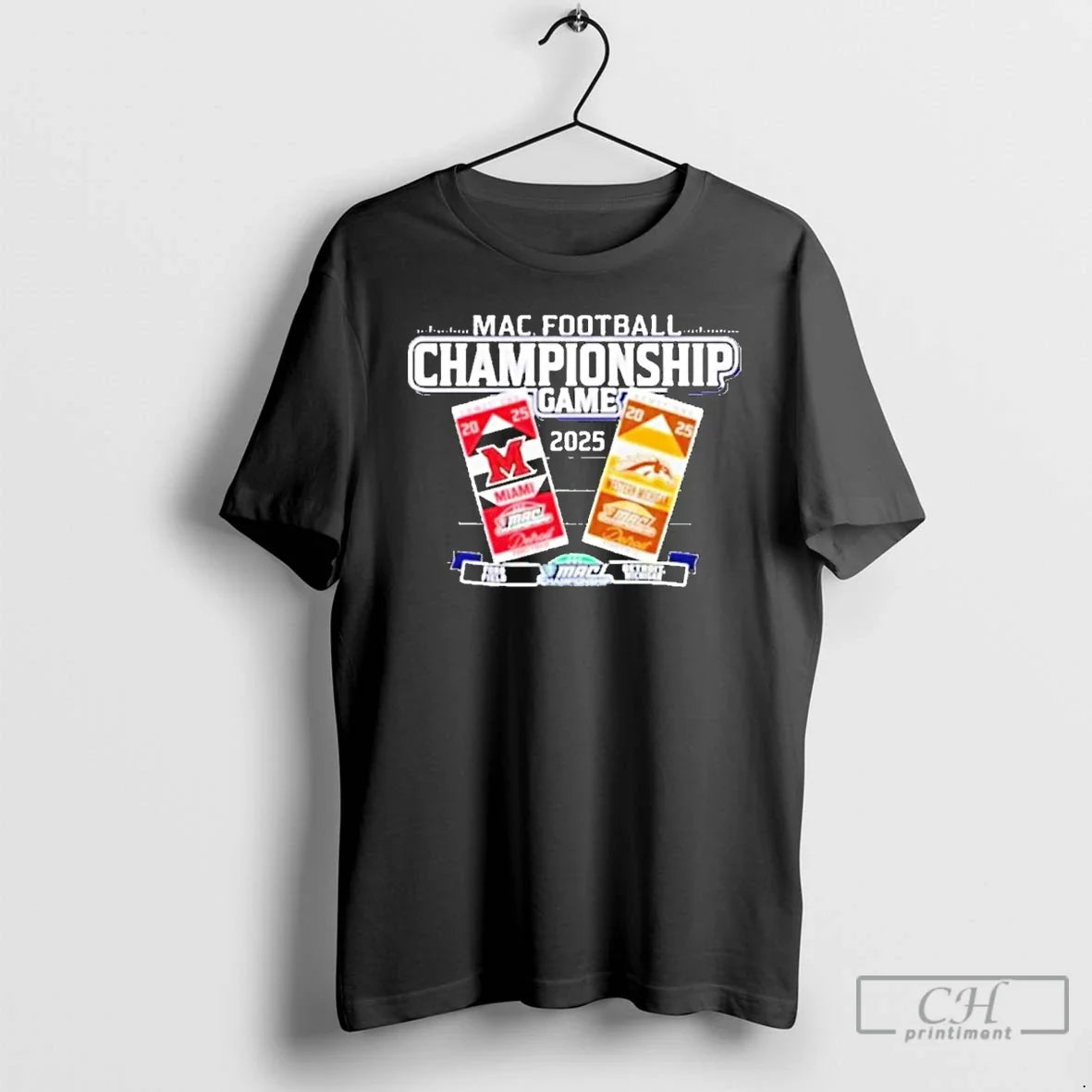 Classic Western Michigan Broncos Vs Miami Redhawks 2025 Mac Football Champions Card T-Shirts, Hoodie, Sweatshirt